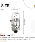 Works Like A Charm E10 Screw Base Miniature Bulbs 12V 5W Warm Yellow Light with classic glass dome design, 24mm size.