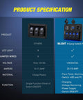 Comparison of Four Gang Rocker Switch Panel Waterproof Aluminum with other switch showing product specifications.