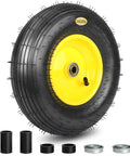 Upgrade 13 Inch Pneumatic Wheelbarrow Tire For 4.00 To 6 Wheel Size Fits Five Eighths And Three Quarters Bearings Hub