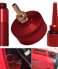 Extended Run Fuel Cap, No Mess Oil Change Funnel And Magnetic Dipstick In Red Aluminum For EU1000i EU2000i EU3000i Handi Generators Four Pack
