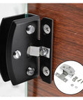 Glass Door Hinge With No Drilling Side Mount Clamp Hardware for Frameless Glass Doors Easy Install Purple Color Adjustable Clamp