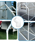 Three Quarter Inch PVC Pipe Fittings 135 Degree Elbows Furniture Grade For DIYers Building Shelves Garden Supports Storage Frames White Pack Of Twelve Sets in various DIY projects.