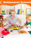 Children crafting with 8 Inch All Purpose Scissors Bulk 6 Pack For Office School Home Craft Sewing Fabric Left And Right Handed