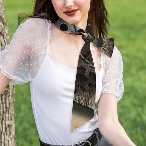 Stylish Lightweight Headband Scarf For Women, 4in1 Versatile Neck Hair Belt or Bikini Wrap With Soft Polyester Fabric in outdoor setting.