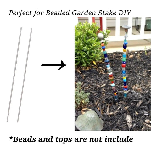 Massive 24 Piece M4 And 8 By 32 Inch Threaded Rods And Studs Kit with 12 12.99in fully threaded rods displayed as garden stakes