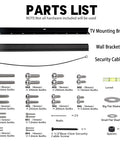 Parts list for No Sweat No Drill Drywall TV Mount Fits 13 To 55 Inch Screens Holds Up To 99 Pounds Vesa Compatible.