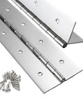 Heavy Duty Grit 2 Pack Of 12 Inch Piano Hinges At 2 Inch Wide Crafted From The Real Deal 304 Stainless Steel with screws.