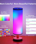 Lit Smart Table Lamps Set Of 2 With RGB Color Changing, Remote And App Control, Alexa Compatible, cylinder design displayed.