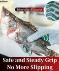 Cut Resistant Gloves With Non Slip Silicone Grip For Real Kitchen Work Including Meat Cutting, Oyster Shucking, Mandoline Slicing And Wood Carving, Washable Green Size Large, Level 5 Protection For Safe, Confident Handling, holding fish