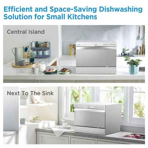 Smooth Operator Portable Countertop Dishwasher Compact 6 Place Setting Capacity For Dorms Rv Apartments Energy Star Certified No Sweat Setup Fits Seventy Items Lightweight slick design in small kitchen setup.