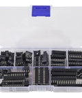Super Handy DIP IC Sockets Kit With 66 Solder Type Adapters, assorted sizes in storage box, for quick prototyping and IC testing