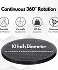 Slick 10 Inch Heavy Duty Swivel Base With A Slim Zero Point Eight Inch Profile And Rock Solid One Hundred Pound Support For Smooth 360 Degree Spin On Any Desk Or Counter For Monitors Plants And Everyday Tech Gear, featuring diamond plate pattern.