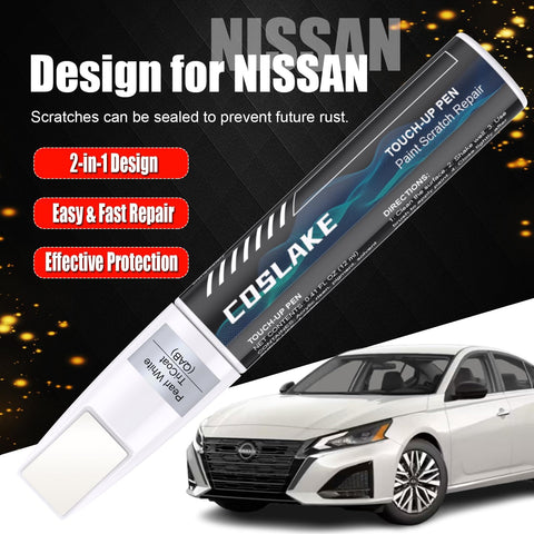 Nissan Pearl White TriCoat Touch Up Paint 2 In 1 Scratch Repair Kit with removable pen and micro applicators