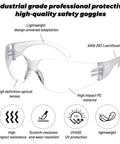 100 Pack Clear Safety Glasses For Men And Women, Ansi Z87.1 Certified Polycarbonate Eye Protection with high impact resistance.
