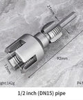 Close-up of Dope 4 In 1 Water Pipe Wrench And Pipe Threader Kit For PVC Pipes, showing 1/2 inch threader with measurements.