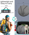 Comparison of lightweight Family Beach Tent Sun Shelter with carrying case and compact size in car with dog