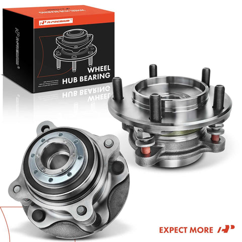 Pair Front Wheel Bearing And Hub Assembly For 2008 To 2022 Toyota Sequoia And 2007 To 2021 Tundra, RWD Only, 5-Lug Compatible