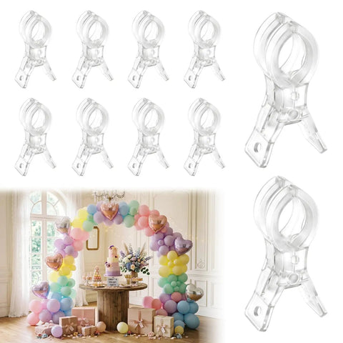Super Cool 10 Pack Clear Spring Balloon Arch Clips That Grip Tight For Your Birthday Wedding Or Photo Studio Decor Setup Without Messing Up The Look! clear plastic clips with balloon arch setup