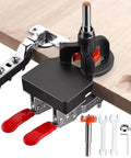 35mm Concealed Door Hinge Jig for Precise Cabinet Installations with Pro Grade Aluminum Frame and Adjustable Double Clamping Plates