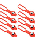 Jiawu Magnetic Stud Finder, 27 Lbs Magnetic Force red magnetic hooks with circular metal ends for tool hanging.