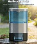 Top Shelf Automatic Pond Fish Feeder With Large Capacity And Adjustable Timer, moisture-proof design showcased in outdoor setting.