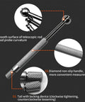 Close-up of Four Piece Dial Bore Gauge Set For Measuring Small Holes 3-13mm, telescoping steel with non-slip grip and locking device.