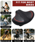 Oversized Noseless Bike Seat For Men And Women Extra Wide 3D Leather Comfy Saddle with images of bikes for versatility.