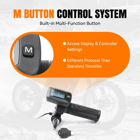 48V Ebike Throttle With M Button LCD Display For Tuttio Soleil 01 Electric Dirt Bike Upgraded Version Fits The M Protocol Only