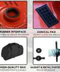 BotaBay 4 Ton Off-Road Air Jack With 8800 Lbs Capacity showing rubber interface, conical PAO, and high-quality bag for recovery gear.