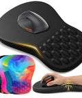 Ergonomic Mouse Pad With Wrist Support And Gel Memory Foam Non Slip Base Pain Relief For Home Office And Gaming Fits Computer Keyboard And Laptop 8 Degree Slope With Massage Bumps Black