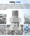 Hydraulic Swivel Adapter One Quarter Inch NPTF Male To Three Eighths Inch NPSM Female With 360 Degree Swivel For Tight Spaces Flexible Alignment Quick Connect Hydraulic Fitting in steel