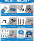 Comparison chart highlighting features of HDPE aluminum air piping system and fittings.