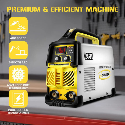 Dual Voltage Arc Welder 160 Amp 110V To 220V IGBT Inverter With ARC Force Portable MMA Welder on workbench