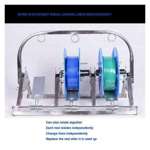 Portable Heavy Duty Four Axis Cable Rack And Wire Dispenser For Auto Shops And Industry DIY Multi Axis Cable Storage