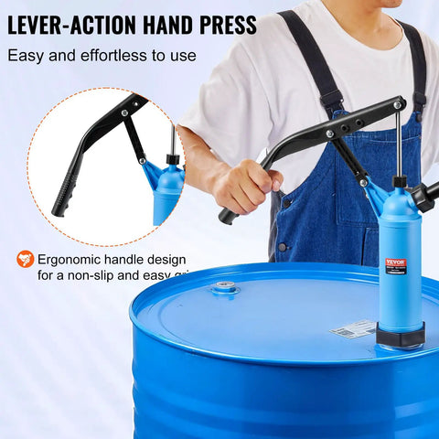 Straight Up Dead Simple Lever Action Drum Pump Fits 5 To 55 Gallon Barrels with ergonomic handle for smooth fluid transfer.