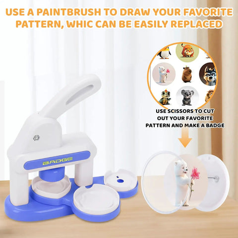 DIY Button Maker Kit Sturdy Pin Press Machine With 24 Badge Circles And Circle Cutter for custom pins and badges crafting
