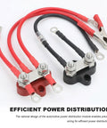 Two Pack Battery Terminal Distribution Block With M8 Dual Studs For Car Auto Boat Truck And RV Heavy Duty 12V Power Busbar Block Negative Positive Keeps Wiring Neat, red and black