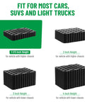 Racewill four-pack solid rubber auto lift pads with anti-skid top; heights 1-1/5, 2, 3, 4 in for car lifts and jacks