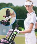 Golfer placing a can in a Seven Can Insulated Beer Sleeve Sling For Golf Bags Waterproof 600D Oxford Cooler With Thermal Insulation