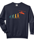 Gyrocopter Evolution Retro Autogyro Gyroplane Vintage Flight Sweatshirt For Adults With Comfort Fit, soft cotton, aviation graphic