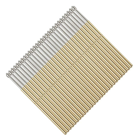 P100 E2 Spring Test Probes Set 100 Brass One Point Five Millimeter Round Conical Head Pins For PCB Testing 3A Rating Six Point Five