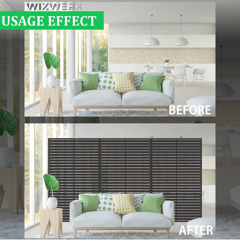 Before and after view with Six Foot Outdoor Metal Privacy Screen Freestanding Privacy Fence Room Divider For Patio Garden Balcony Durable Weather Resistant Steel