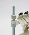 Close-up of Workhorse Solder Paste Printer For SMT PCB Stencil Printing With Adjustable Height And Movable Positioning Base setup.