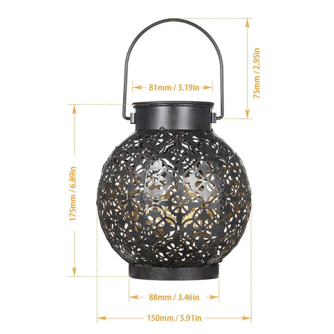 Outdoor Solar Lanterns Hanging Lights For Patio Porch Backyard Decorative Garden Lamps Metal Waterproof LED Lanterns With Auto On Off