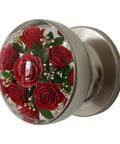 Kickstart Your Home Refresh With Vintage Floral Resin Cabinet Handles Featuring Smooth Gliding Drawer Pulls And Rock Solid Metal Hardware For Adding Old School Charm To Any Dresser Upgrade. Round red rose resin knob with metal base, 48mm.