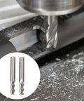 Close-up of two 7 mm diameter HSS 4-flute straight-shank end mills (2 pcs)