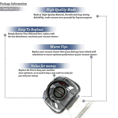 Infusion Lid Replacement For ProHeat 2X Upright Vacuum Cleaner Black Fits 9200 Series And Related Models OEM Equivalent Part
