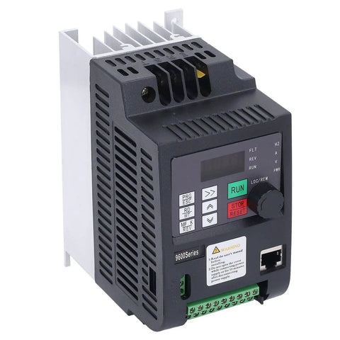 0.75KW Variable Frequency Drive With Builtin PID Controller And Efficient Cooling System For Open And Closed Loop Automation And Industrial Use Perfect For Rugged Factory Floors Heavy Duty Workloads And Reliable Speed Control In Harsh Environments front view