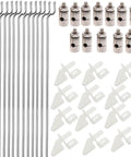 Adjustable Pushrod Connector Set With 1.8mm Linkage Stopper, Nylon Control Horns 21x10mm, Durable 1.5x450mm Z Push Rods, 12 Pack
