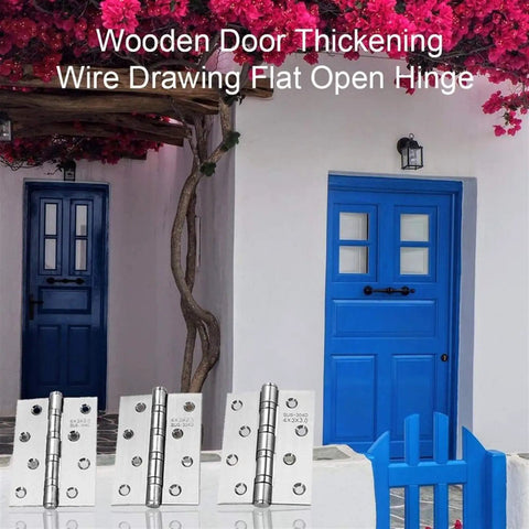Wooden door with Stainless Steel Self Closing Cabinet Hinge With Flush Overlay Quiet Sub Door Hinge displayed outdoors.